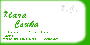 klara csuka business card